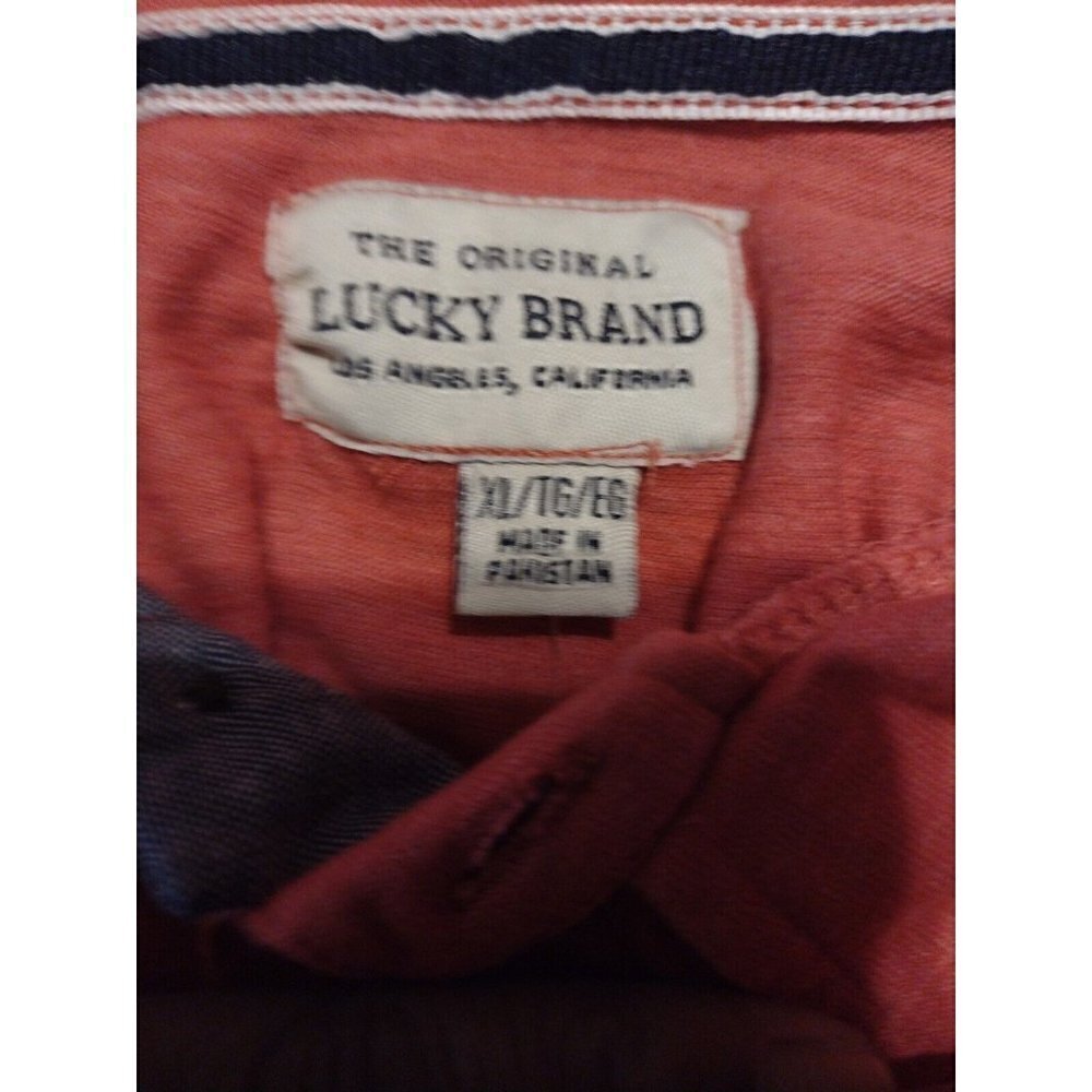 NWT Women's Lucky Brand 1990 L.A. California Live Free Polo Shirt Size XL Red - Picture 8 of 11